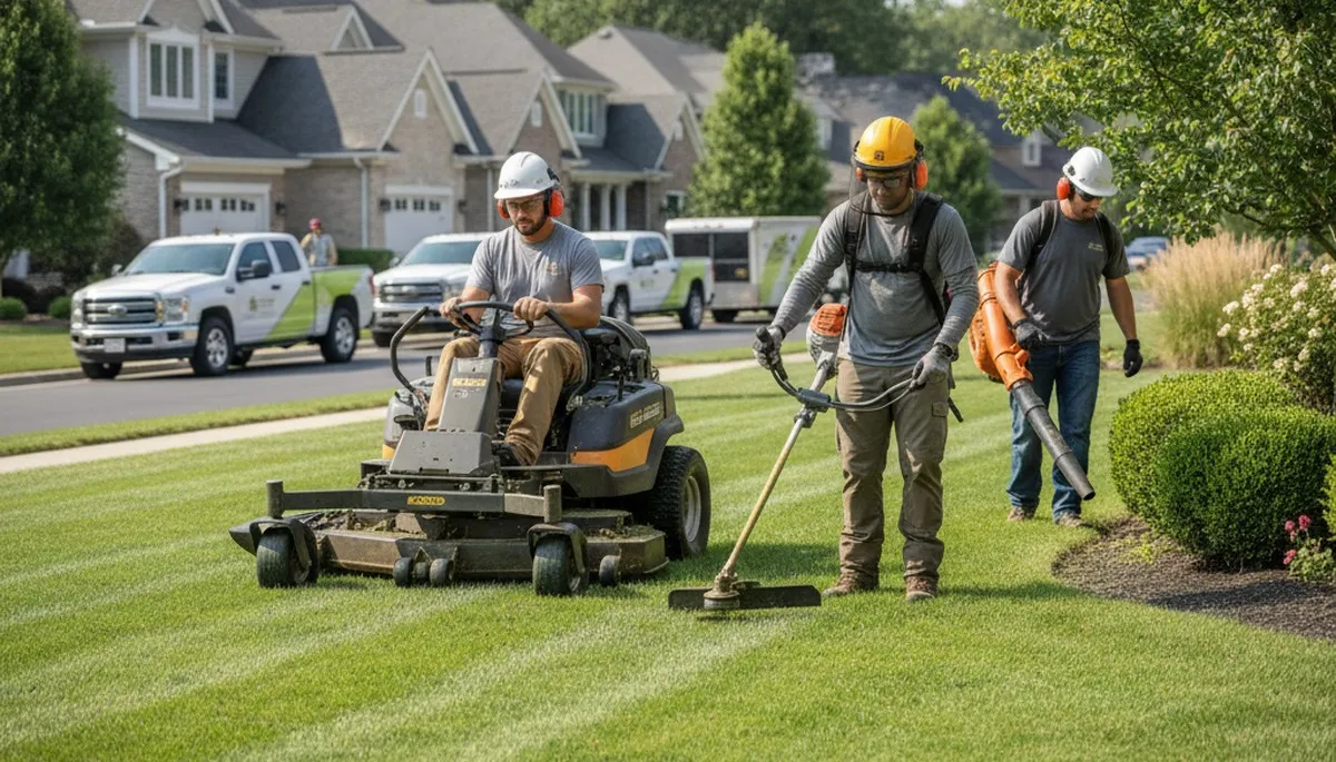 Arbor Tree Care lawn service in Easton, PA maintaining a healthy, well-kept yard