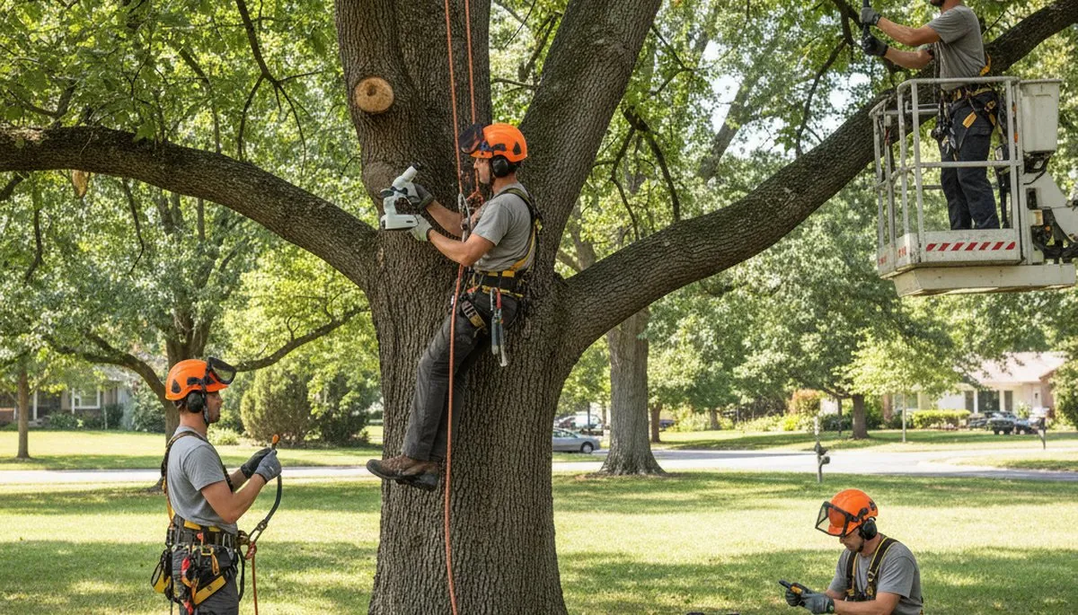 Arbor Tree Care treating a diseased tree in Easton, PA for healthier growth and disease control
