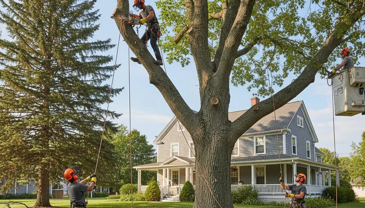 Tree service team in Easton, PA providing professional tree removal and trimming services