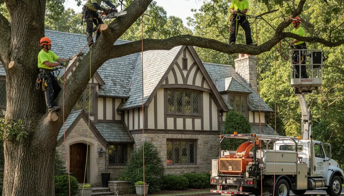 Tree service crew in Easton, PA providing professional tree removal and trimming services