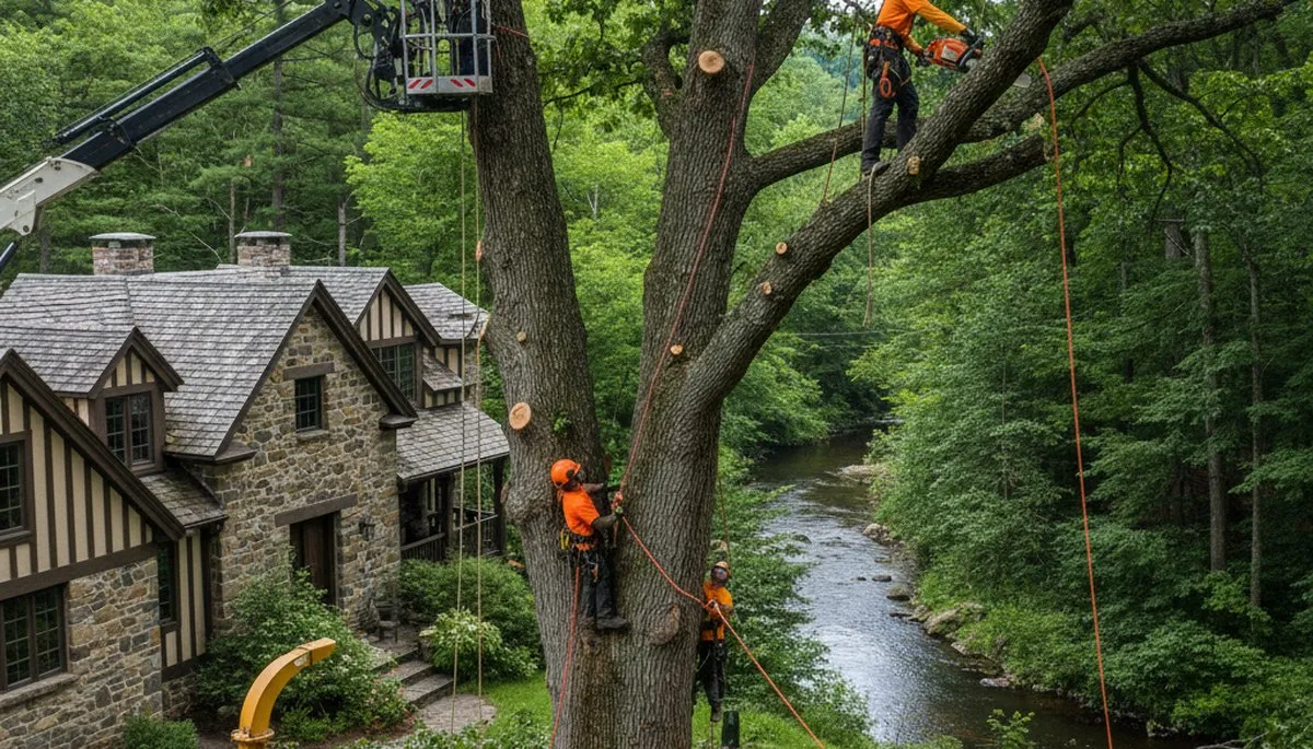 Tree service crew in Easton, PA providing professional tree care and removal services